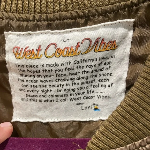 NWOT camo WEST COAST VIBES bomber jacket! 😎 - Picture 3 of 14